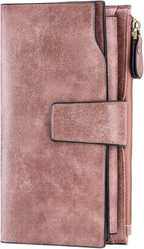Vista 12 de SENDEFN - Carteras de cuero para mujer, con bloqueo de identificación por radio frecuencia (RFID), tarjetero con monedero, cartera de mano