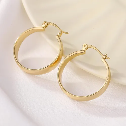 Vista 5 de ToHeart Aretes de aro de oro de 14 quilates para mujer, aretes de aro rectangulares chapados en oro pequeños