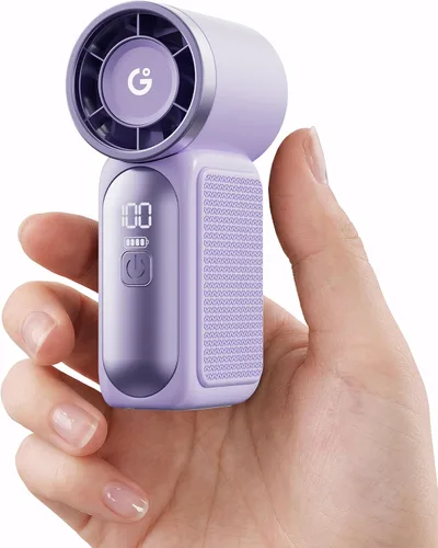 Vista 10 de Gaiatop Mini ventilador portátil de mano, 6 velocidades 16900 RPM, ventilador personal de alta velocidad con pantalla LED, recargable por USB, mini