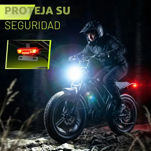 Vista 5 de Electric Bike for Adults,2000W Peak,20"x4"Fat Tire,48V Removable Battery Black