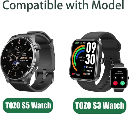 Vista 2 de Lamshaw Compatible con TOZO S7 Smart Watch, correa de repuesto ajustable de nailon elástico elástico compatible con TOZO S7, S6, S5, S3 Smart Watch
