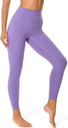 Vista 2 de YUNOGA Leggings de entrenamiento de cintura alta para mujer, sin costura frontal, control de abdomen, pantalones ajustados de yoga de 25 pulgadas