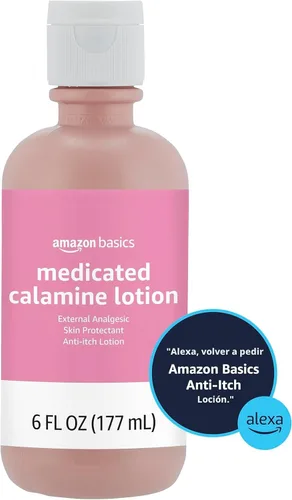 Vista 3 de Amazon Basics Loción antipicazón de calamina medicada, protector analgésico de la piel, 6 onzas líquidas, 1 paquete (anteriormente Solimo)