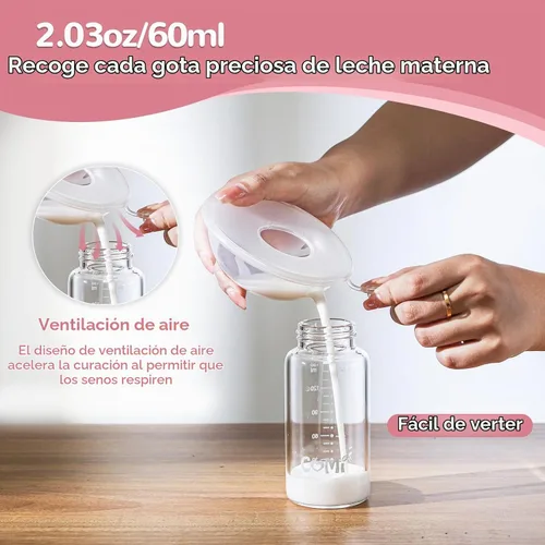 Vista 5 de Recolector de leche materna, recolectores de leche para lactancia, conchas de leche materna reutilizables, protector que protege los pezones