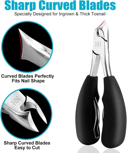 Vista 4 de New Huing Podólogo Cortaúñas de los pies, cortaúñas profesionales gruesas y encarnadas para hombres y personas mayores, cortaúñas de pedicura