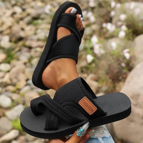 Vista 3 de Sandalias ortopédicas para mujer, cómodas sandalias de playa con soporte de arco transpirable de malla hueca para caminar