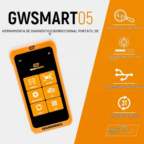 Vista 2 de GEARWRENCH Herramienta de diagnóstico bidireccional portátil de 5 " GWSMART05