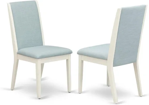 Vista 9 de East West Furniture LAP1T47 Lancy Parson - Juego de 2 sillas de comedor tapizadas de tela de lino color sable claro, color negro