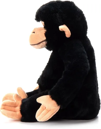 Vista 7 de The Petting Zoo Peluche de chimpancé, regalos para niños, animales salvajes del zoológico Onez, juguete de peluche de chimpancé de 12 pulgadas