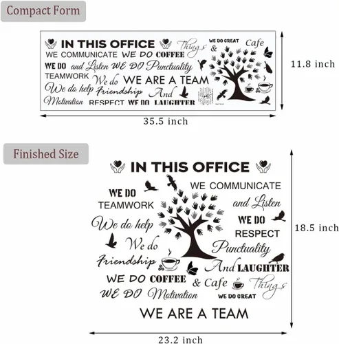 Vista 7 de Calcomanías de Pared con Citas Inspiradoras para Oficina - Adhesivos Motivacionales de Trabajo en Equipo, Letras Positivas y Palabras Espirituales