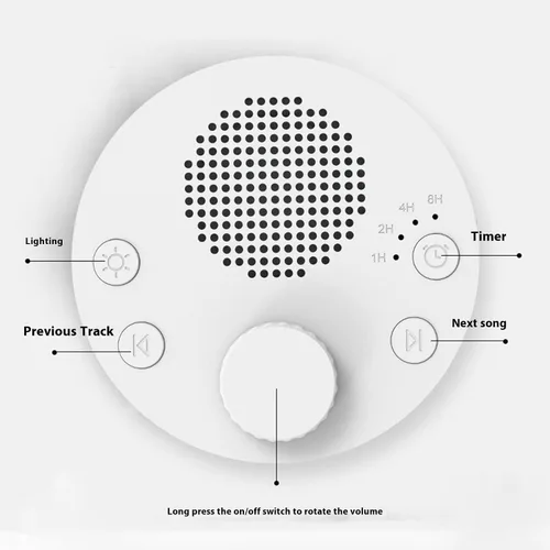 Vista 2 de Máquina inteligente de sonido para dormir con 24 pistas, luz cálida, 4 temporizadores de apagado automático, regalo de vacaciones para bebés