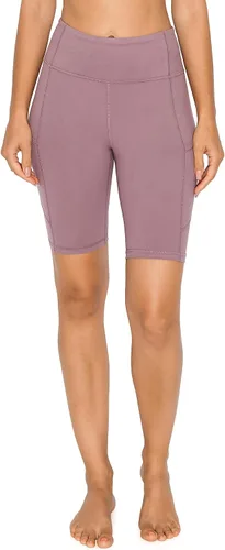 Vista 3 de Leggings Depot Pantalones cortos de yoga atléticos de cintura alta para mujer, pantalones cortos de entrenamiento para mujer