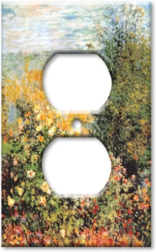 Vista 5 de Art Plates - Cubierta de placa de interruptor en blanco de dos bandas - Monet: Stiller Winkel - (Hecho en EE. UU.)