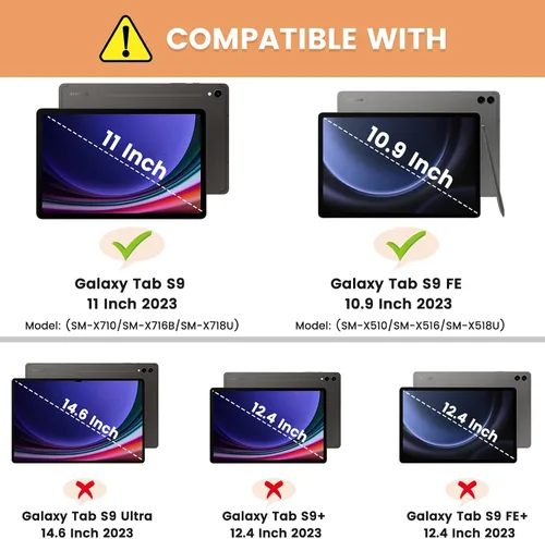 Vista 2 de INFILAND Funda para Samsung Galaxy Tab S10 Lite/10 FE/ S9 FE 5G de 10.9 pulgadas/Tab S9 de 11 pulgadas, Cubierta Ultra Delgada Multi-Ángulo