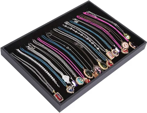 Vista 8 de El anillo apilable de la ranura del terciopelo negro 100 inserta la 100 anillos de ranura negros