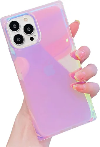 Vista 21 de Funda compatible con iPhone 13, borde rectangular, bonita funda protectora de lujo con diseño de flores al óleo para mujeres y niñas, funda