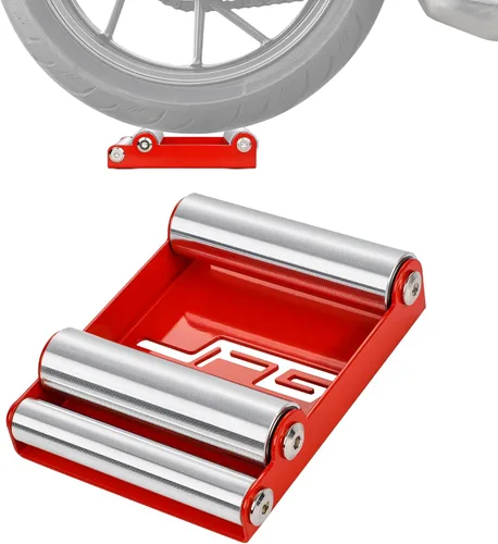 Vista 7 de JFG RACING Soporte de limpieza de ruedas para motocicletas, (motocicletas < 220 kg y ancho de neumático < 180 mm) Soporte de rodillo de paddock