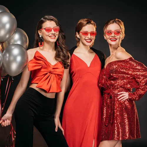 Vista 5 de Gafas de sol de corazón derretido 4 piezas para mujer gafas de sol de goteo con corazón sin borde disfraz de Halloween