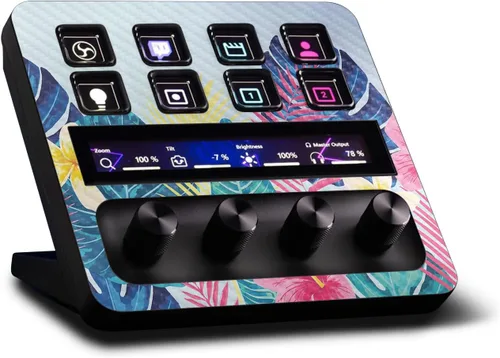Vista 11 de MightySkins - Piel de fibra de carbono compatible con Elgato Stream Deck + - Morado sólido Acabado de fibra de carbono texturizado protector