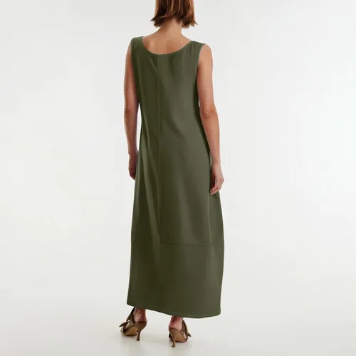 Vista 4 de Vestidos de iglesia para mujer 2025, casual, holgado, sin mangas, largo, fluido, vestido de verano con bolsillos