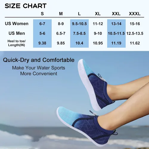 Vista 2 de XIHALOOK Zapatos acuáticos para mujeres y hombres, secado rápido, con cordón, para playa, natación, piscina, surf, deportes acuáticos