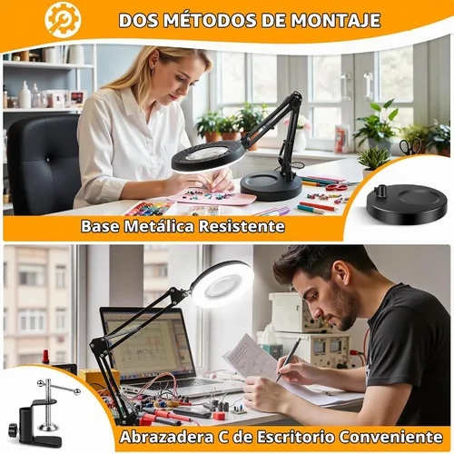 Vista 5 de Lupa 12X con luz y soporte