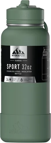 Vista 11 de Hydrapeak Botella de agua deportiva aislada de 32 onzas con tapa con popote, a prueba de fugas y derrames, mantiene las bebidas frías durante 24