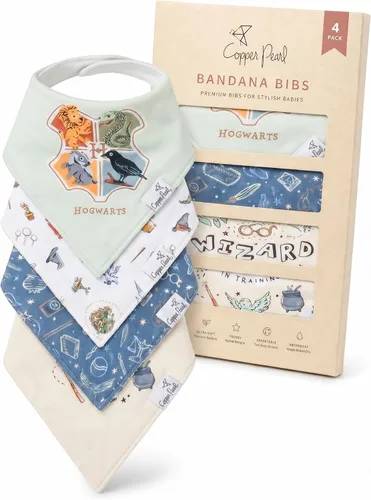 Vista 30 de Copper Pearl Baberos tipo bandana para bebé, paquete de 4 baberos de algodón suave para babear y dentición, absorbentes, ajuste ajustable, muchos