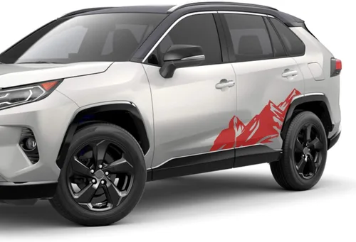 Vista 8 de Vinilo adhesivo todoterreno de Muntains compatible con Toyota Rav4 SUV e híbrido 2012-2018 - negro
