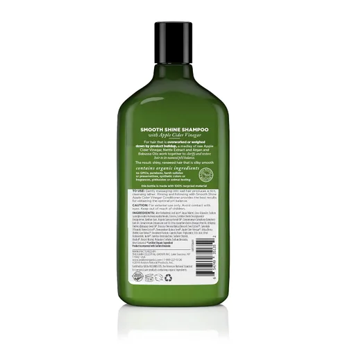 Vista 2 de Avalon Organics Champú, vinagre de sidra de manzana de brillo suave, 11 onzas (paquete de 6)
