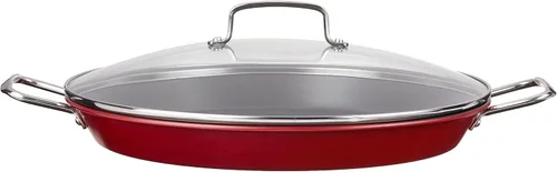 Vista 2 de Cuisinart ASP-38CR - Paellera de 15 pulgadas con tapa, color rojo