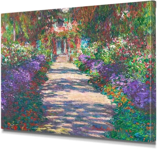 Vista 92 de IPIC - Reproducción artística de los lirios de agua de Claude Monet 1906, impresiones giclée coinciden con el marco dorado clásico, arte de pared