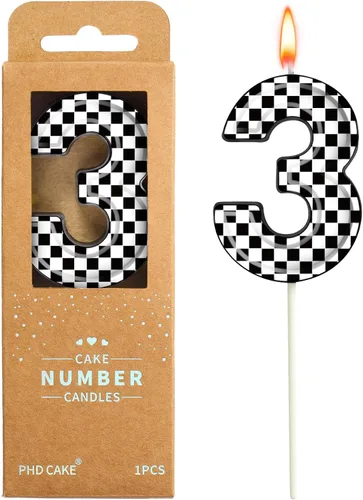Vista 8 de PHD CAKE Velas de cumpleaños de carreras con número 1 de 7 cm, velas con temática de carreras geniales, velas de número para pastel, celebración