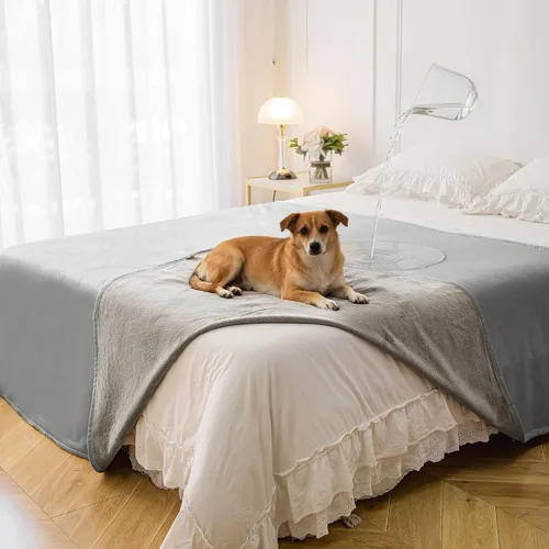 Vista 31 de Manta impermeable para perros pequeños, a prueba de fugas, manta reversible para sofá, cama, protector de muebles lavable a máquina, 25 x 35 Beige