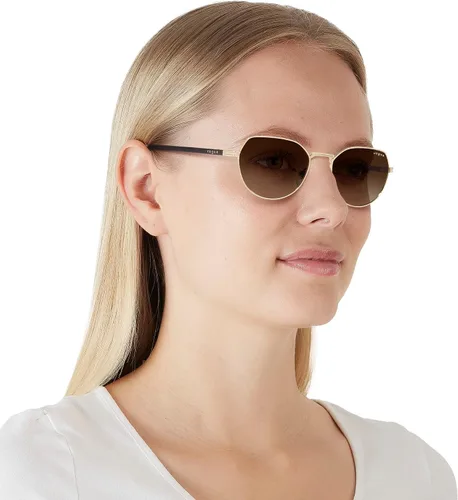 Vista 5 de Vogue Eyewear Gafas de sol para mujer, montura dorada, lentes azul oscuro, 2.087 in