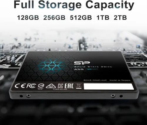 Vista 7 de SP 1TB SSD 3D NAND A55 SLC Cache Performance Boost SATA III 2.5" 7mm (0.28") Unidad interna de estado sólido (SP001TBSS3A55S25)