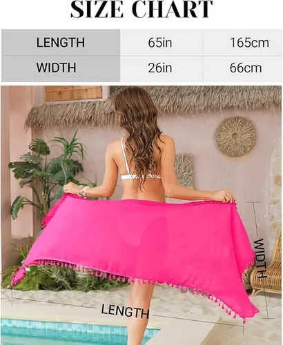 Vista 6 de Holipick Pareo para mujer, pareo para traje de baño, falda de playa, pareos, falda de natación, falda con borlas