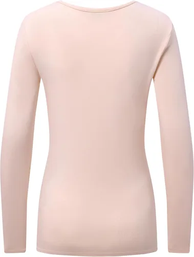 Vista 4 de OThread & Co. Camiseta de manga larga para mujer, cómoda camiseta básica elástica