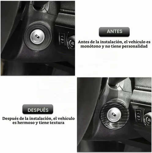 Vista 4 de Moldura del Interruptor de Arranque del Coche, Cubierta del Anillo del Botón del Orificio de Encendido Interior, Accesorios para Chevrolet Camaro