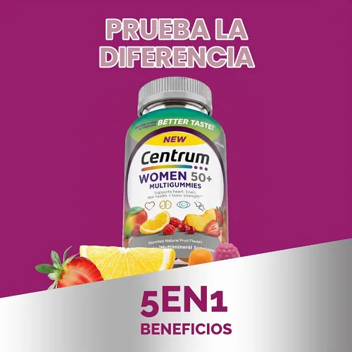 Vista 9 de Centrum MultiGummies para mujeres de 50 años o más, 140