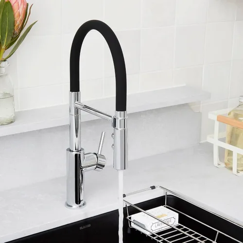 Vista 5 de BLANCO 402447 CATRIS Flexo Semi-Pro Pull-Down Grifo De Cocina De Arco Alto 1.5 GPM - Cromo