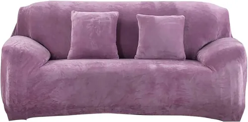 Vista 10 de Funda de terciopelo ultra suave para sofá de colores lisos, elastano elástico para sofá biplaza protección de muebles, fundas antideslizantes a