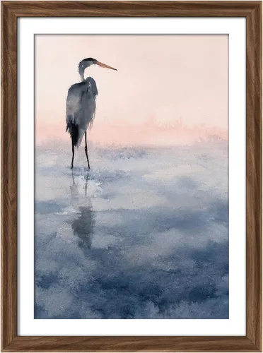 Vista 165 de MUDECOR Lienzo enmarcado prémium para pared, pinos nevados en bosque de invierno, ilustraciones modernas, arte contemporáneo, escénico, divertido