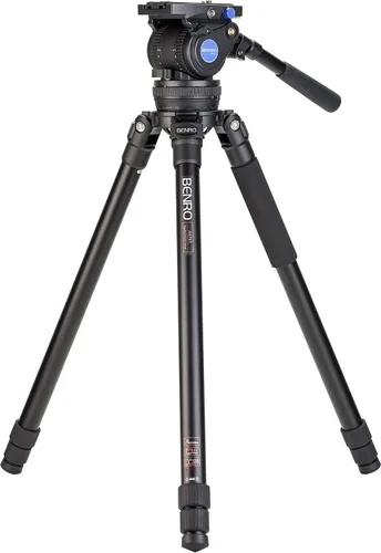 Vista 20 de Benro Aero 6 PRO - Trípode de viaje con monopie con cabezal de video fluido de base plana S6 PRO, 13.2 libras máximo, columna central de nivelación