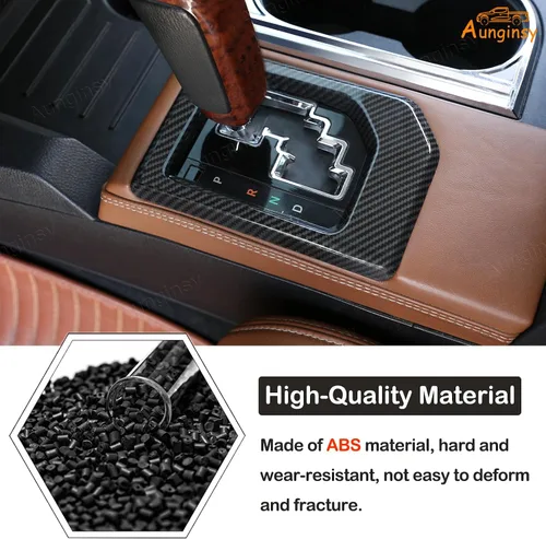 Vista 3 de Aunginsy Cubierta de panel de palanca de cambios de consola central compatible con accesorios Toyota Tundra 2014-2021, palanca de cambios de control