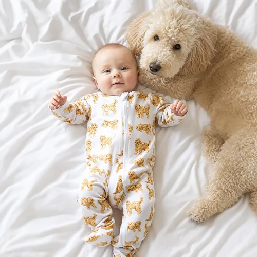 Vista 2 de Mud Pie Baby Mud Pie Dog Breed - Pijama unisex para bebé Golden Doodle