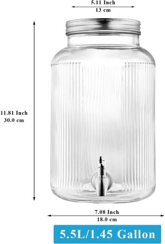 Vista 2 de Evanda Dispensador de bebidas para fiestas, dispensador de bebidas de 1.45 galones para varias fiestas y eventos sociales con grifos de acero