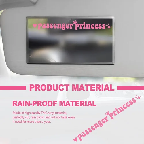 Vista 4 de Calcomanía de princesa pasajera, divertida calcomanía de vinilo para automóvil, accesorios de automóvil de princesa para pasajeros, ventana trasera