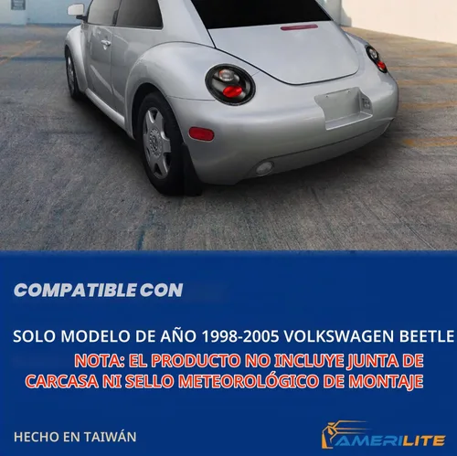 Vista 6 de AmeriLite Luces traseras Altezza negras transparentes para Volkswagen Beetle 1998-2005 - lado del pasajero y del conductor Negro