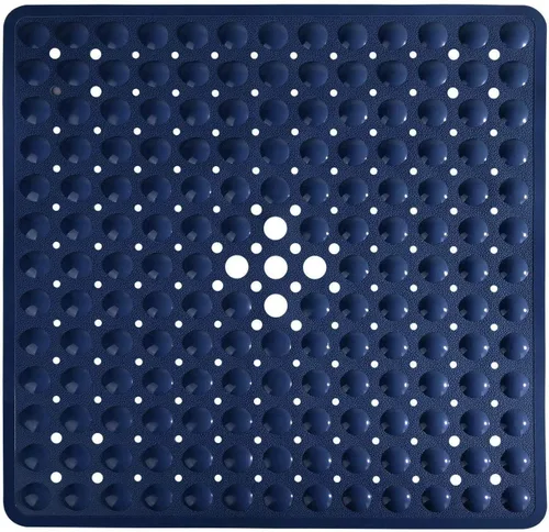 Vista 8 de Yimobra Tapete para ducha antideslizante, 21 x 21 pulgadas, tapete cuadrado suave para ducha con ventosas y agujeros de drenaje, tapetes para baño